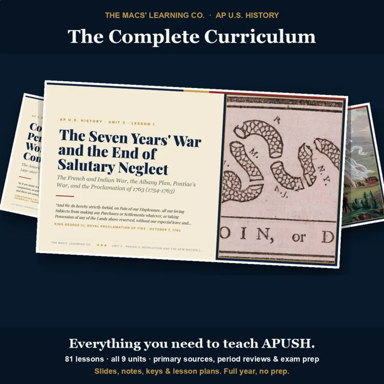AP US History (APUSH) Curriculum | 9 Units Full Year + Exam Prep | 81 Lessons cover