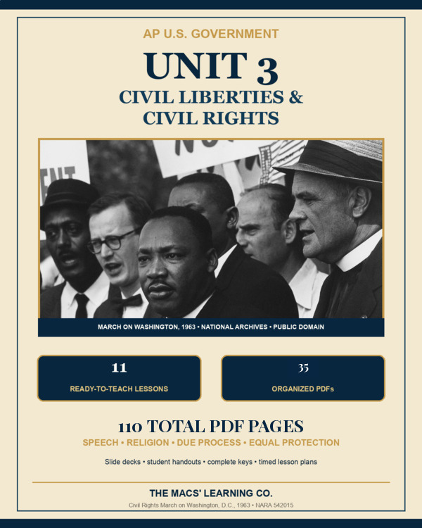 AP US Government Unit 3: Civil Liberties and Civil Rights cover