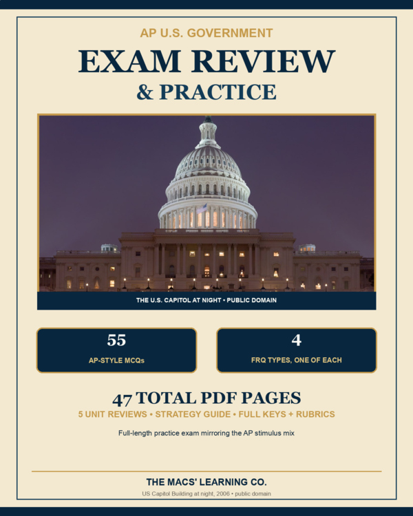 AP US Government Exam Review and Practice cover