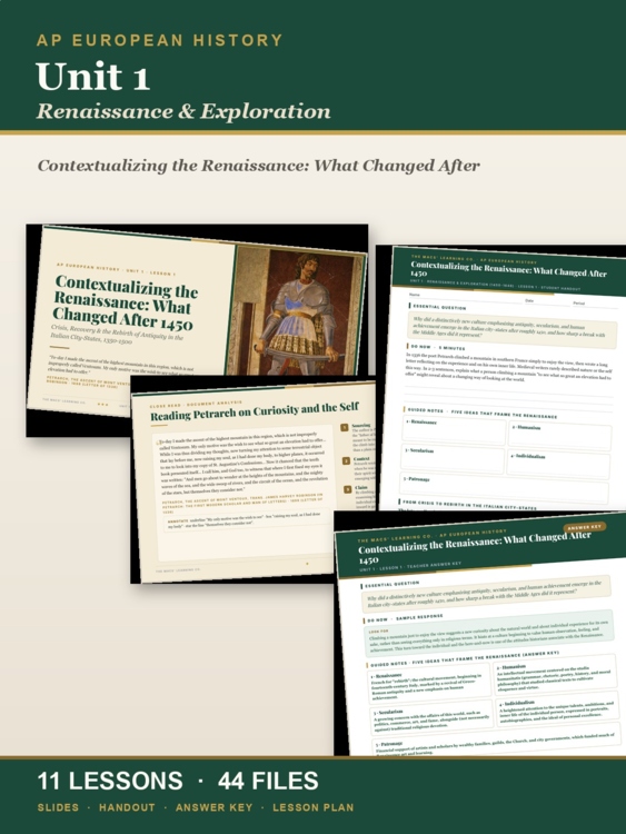 AP European History Unit 1: Renaissance & Exploration cover