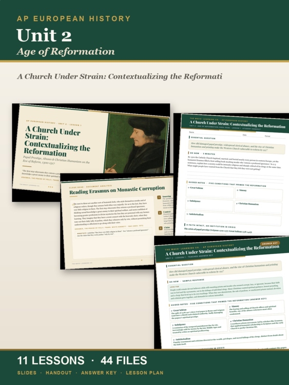 AP European History Unit 2: The Age of Reformation cover