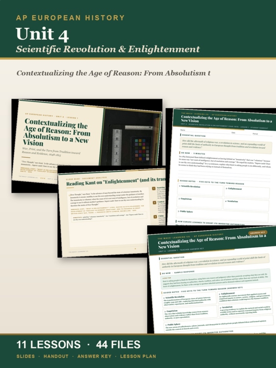 AP European History Unit 4: Scientific Revolution & Enlightenment cover