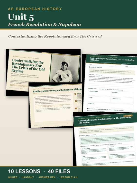 AP European History Unit 5: The French Revolution & Napoleon cover