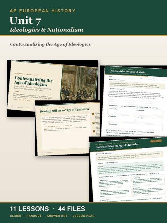 AP European History Unit 7: Ideologies & Nationalism cover
