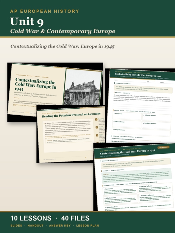 AP European History Unit 9: Cold War & Contemporary Europe cover