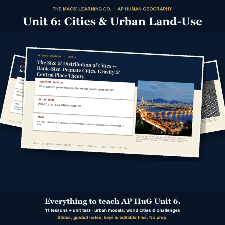 AP Human Geography Unit 6: Cities & Urban Land-Use cover