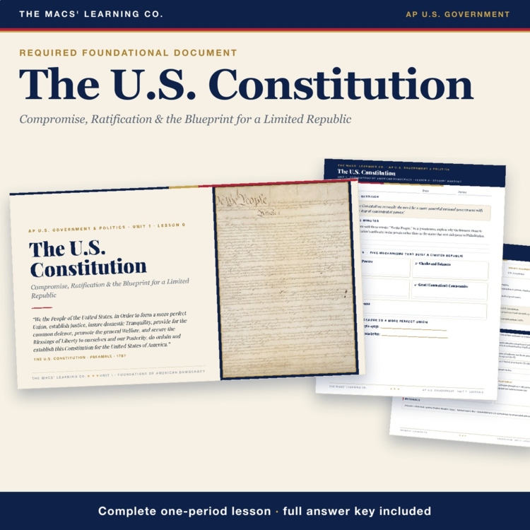 AP Government U.S. Constitution Lesson cover