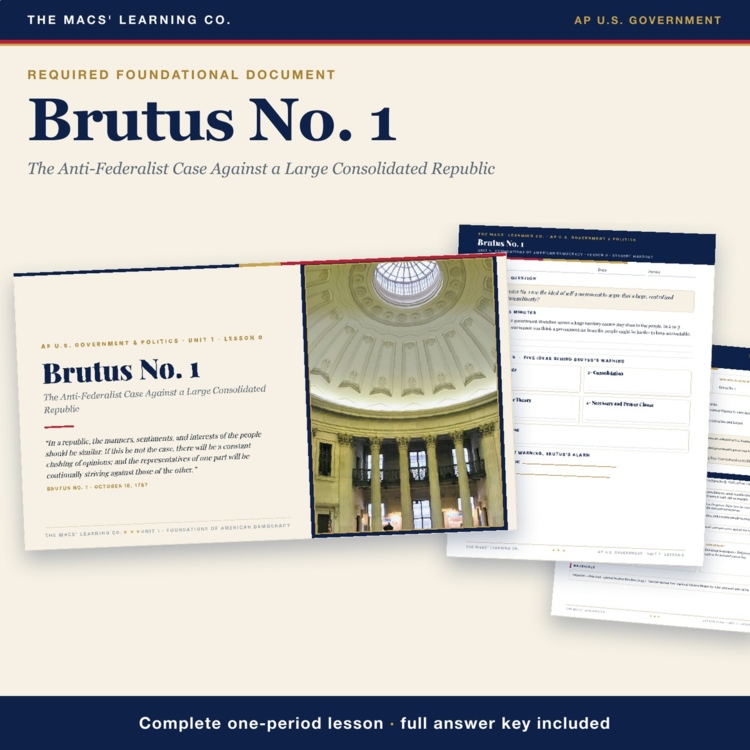 AP Government Brutus No. 1 Lesson cover
