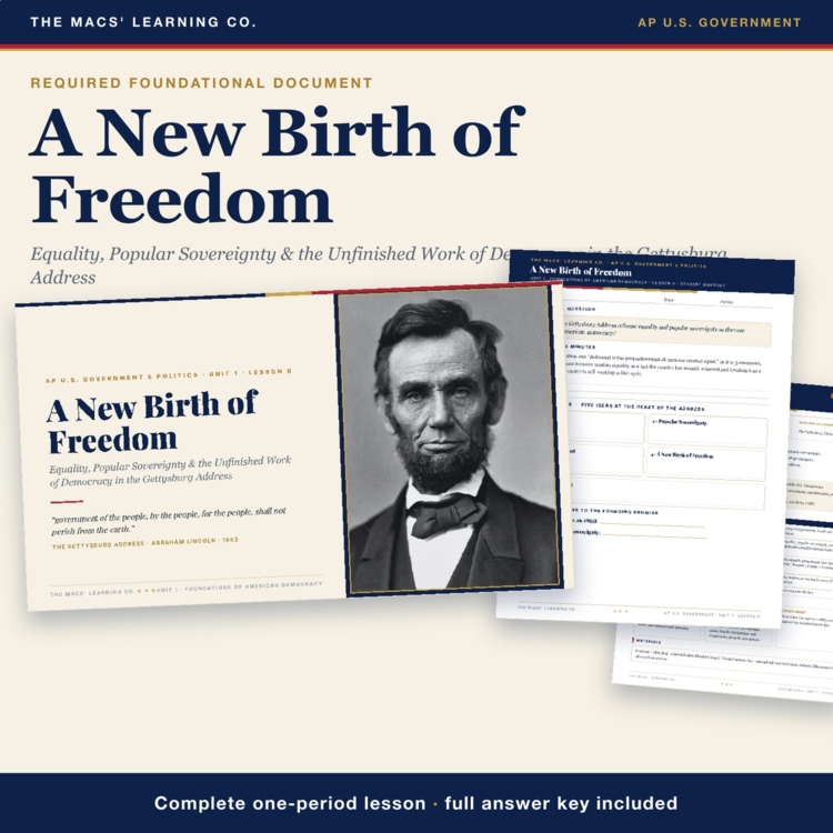 AP Government Gettysburg Address Lesson cover