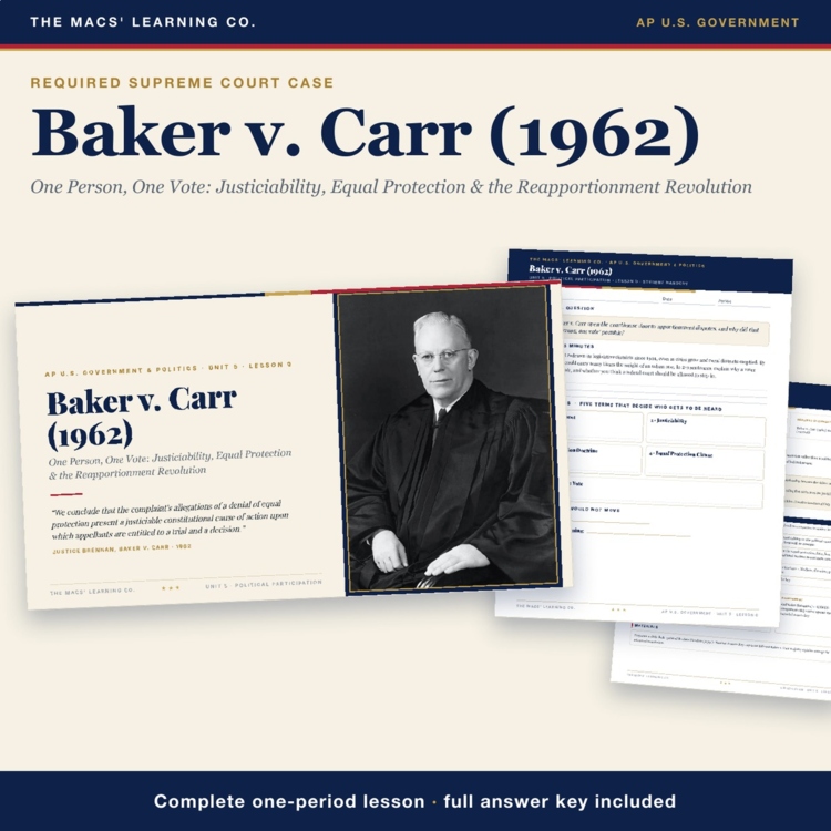 AP Government Baker v Carr Lesson cover