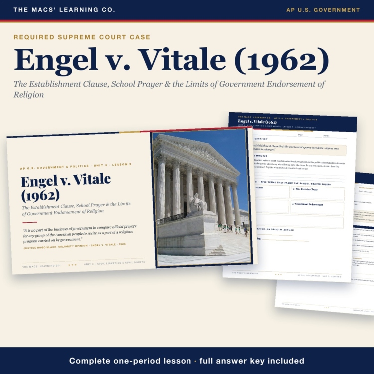AP Government Engel v. Vitale Lesson cover