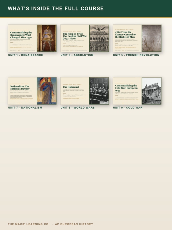 AP European History current product preview 2