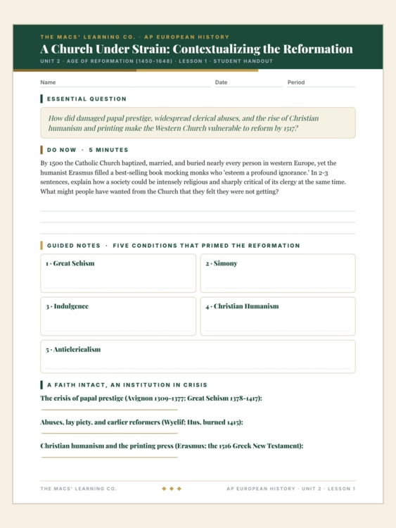 AP European History current product preview 4