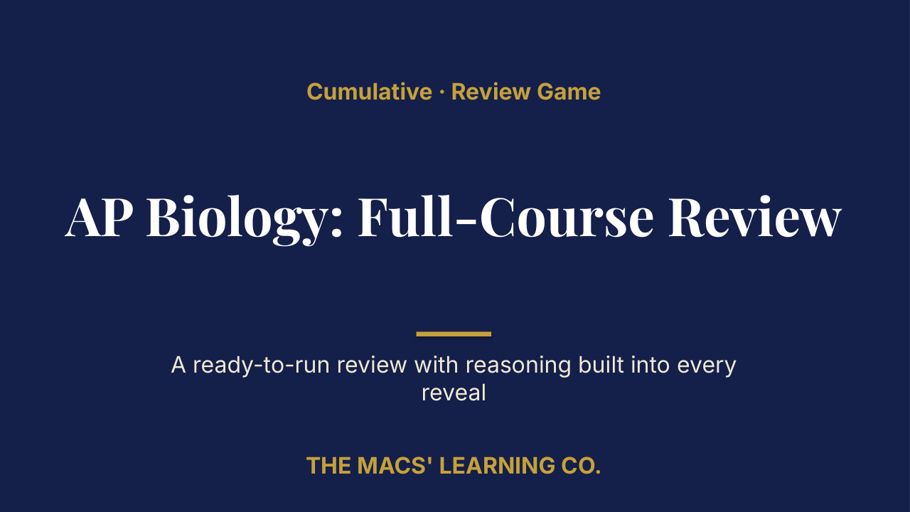 AP Biology Cumulative: Full-Course Review | Editable PowerPoint: original title sample, PDF page 1.