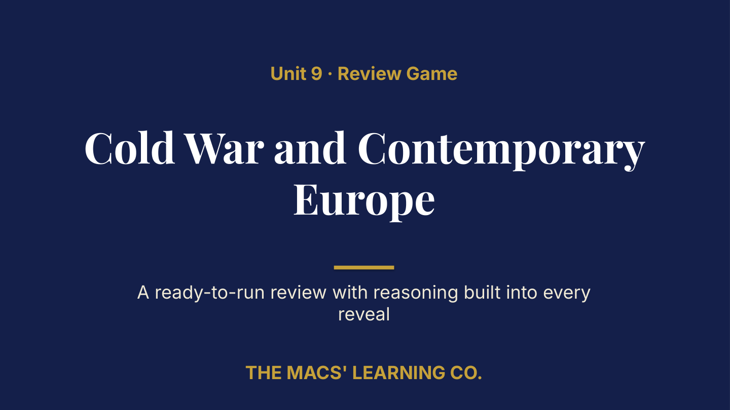 AP European History Unit 9 Review | Editable PowerPoint: original title sample, PDF page 1.