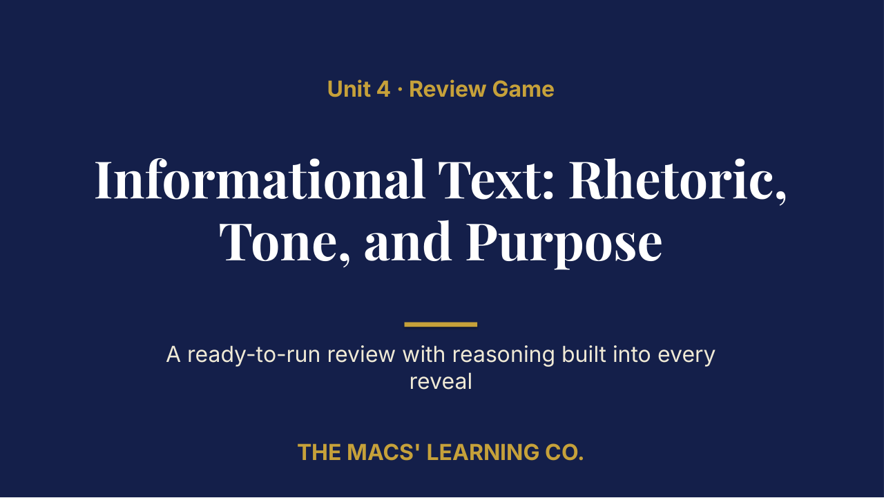 Grade 10 ELA Unit 4 Review | Editable PowerPoint: original title sample, PDF page 1.